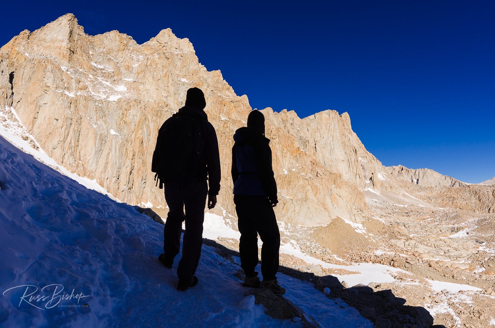Light and Fast - Tips for Dynamic Adventure Photography. Hikers on the Mount Whitney trail, John Muir Wilderness, Sierra Nevada Mountains, California