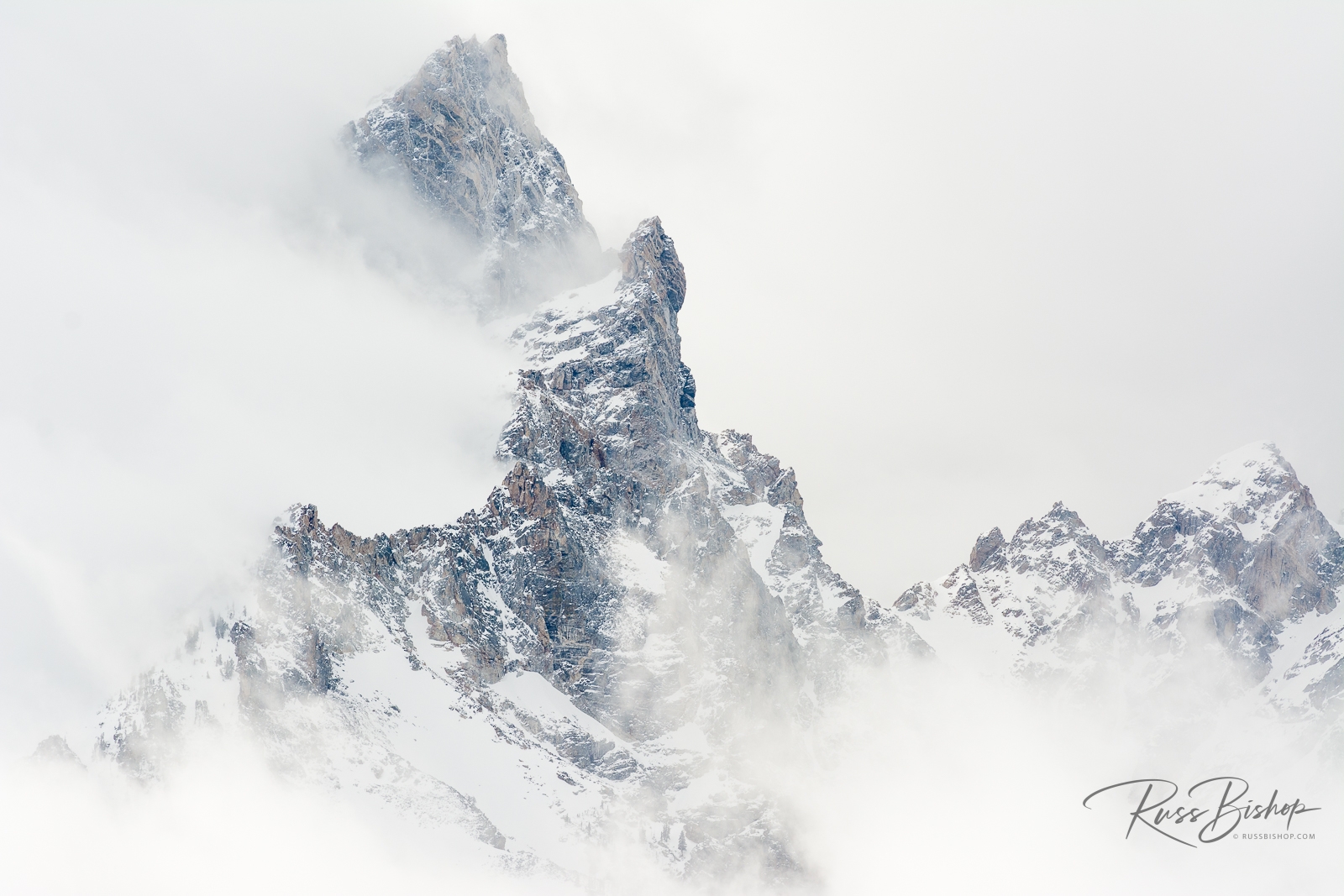 The Power of Negative Space. Clearing winter storm over Teewinot Mountain, Grand Teton National Park, Wyoming